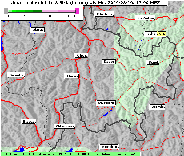 Niederschlag, 16. 3. 2026