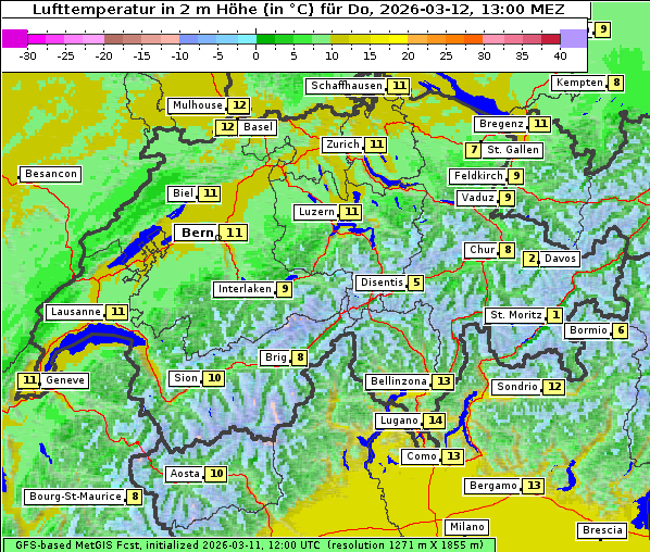 Temperatur, 12. 3. 2026