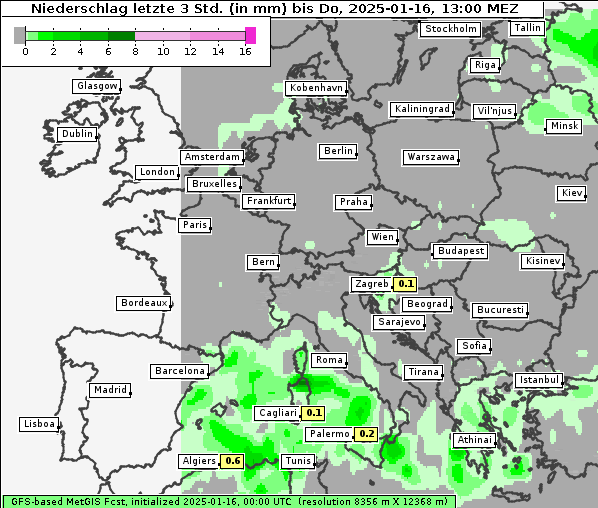 Niederschlag, 16. 1. 2025