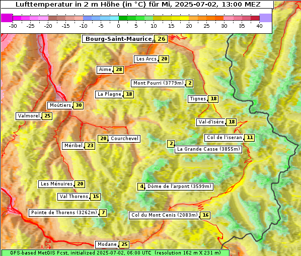 Temperatur, 2. 7. 2025