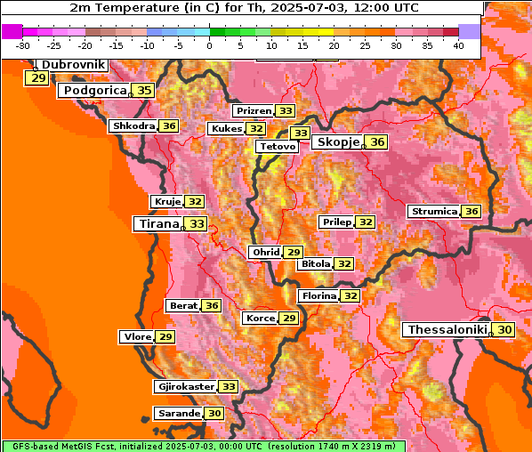 Temperatur, 3. 7. 2025