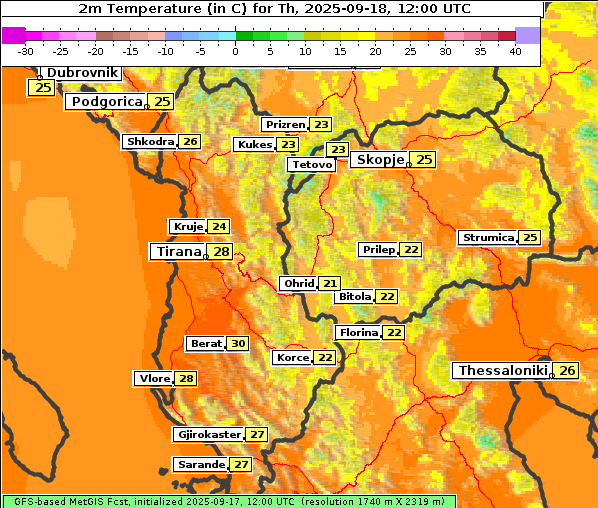Temperatur, 18. 9. 2025