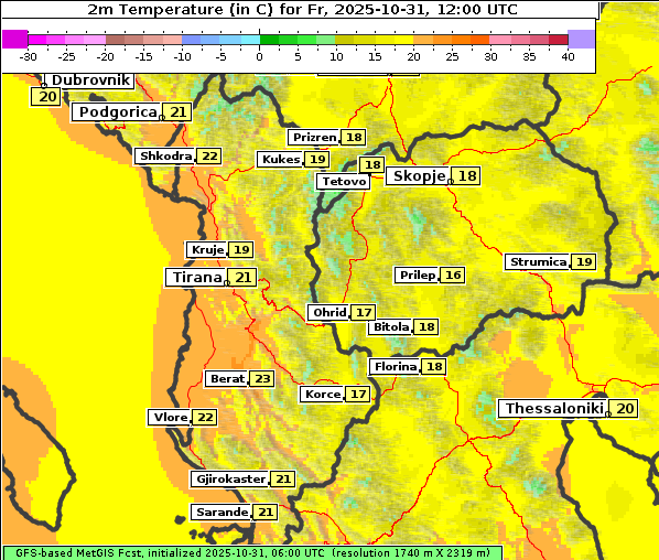Temperatur, 31. 10. 2025