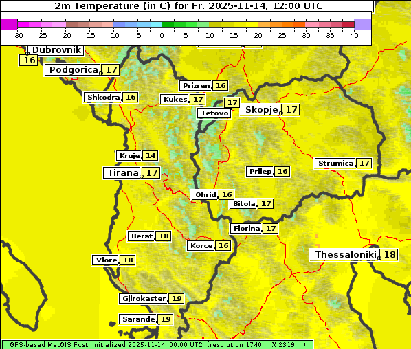 Temperatur, 14. 11. 2025