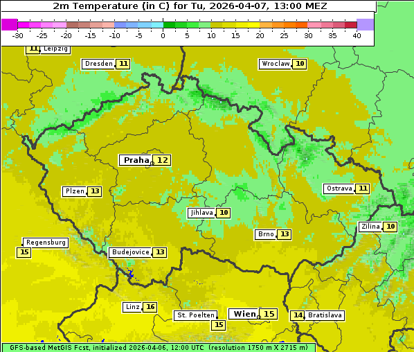 Temperatur, 7. 4. 2026