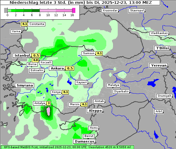 Niederschlag, 23. 12. 2025