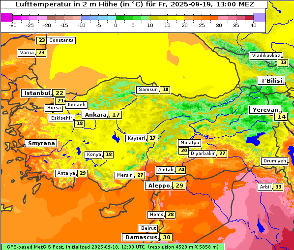 Temperatur, 19. 9. 2025