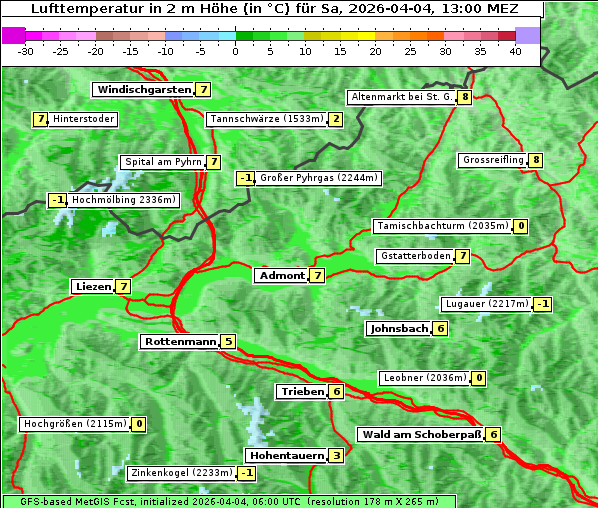 Temperatur, 4. 4. 2026