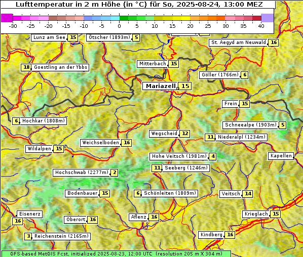 Temperatur, 24. 8. 2025