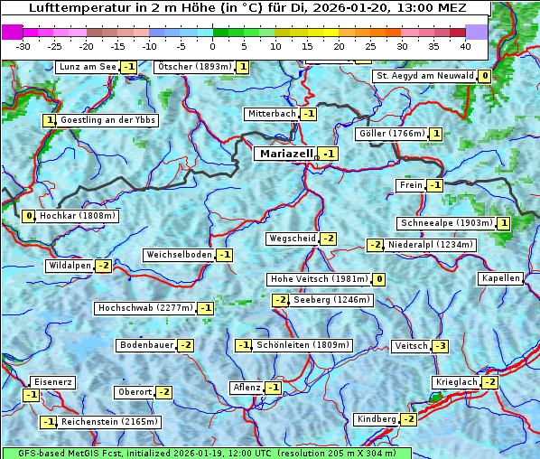 Temperatur, 20. 1. 2026