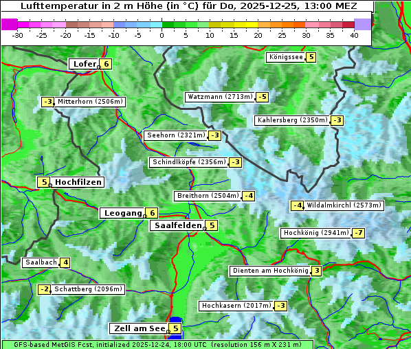 Temperatur, 25. 12. 2025