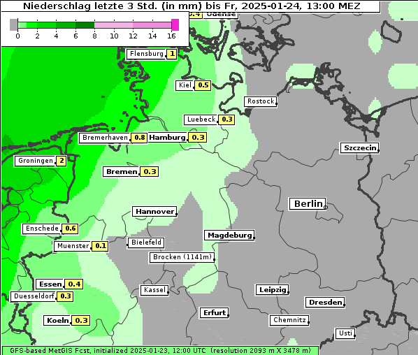 Niederschlag, 24. 1. 2025
