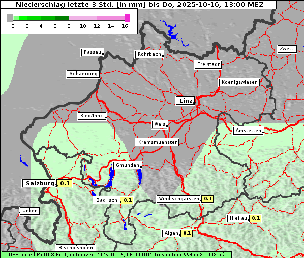 Niederschlag, 16. 10. 2025