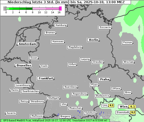 Niederschlag, 18. 10. 2025