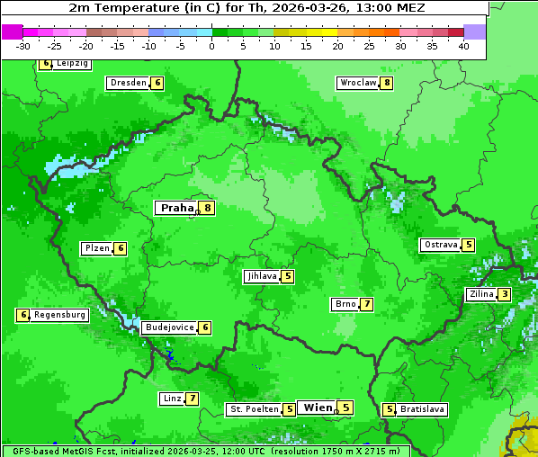 Temperatur, 26. 3. 2026