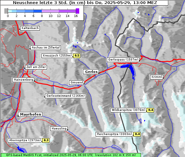Neuschnee, 29. 5. 2025