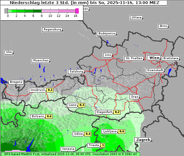 Niederschlag, 16. 11. 2025