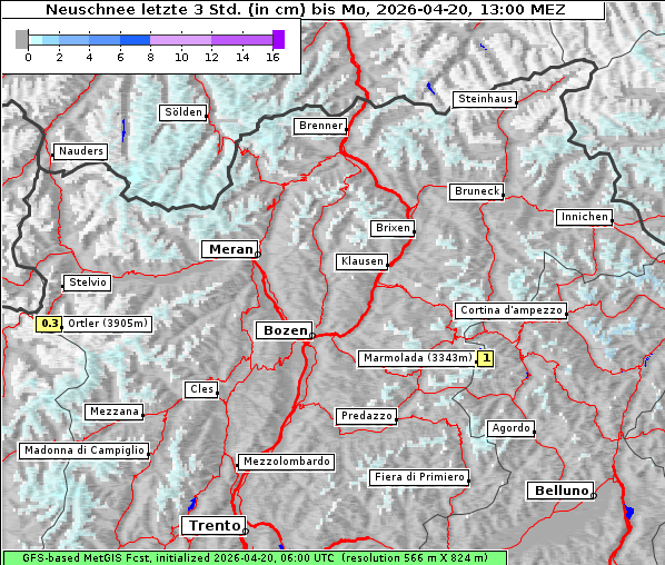 Neuschnee, 20. 4. 2026