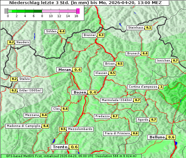 Niederschlag, 20. 4. 2026