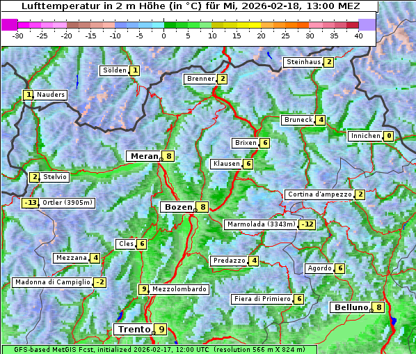 Temperatur, 18. 2. 2026