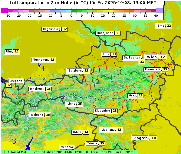 Temperatur, 3. 10. 2025