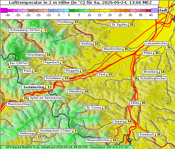Temperatur, 24. 5. 2025