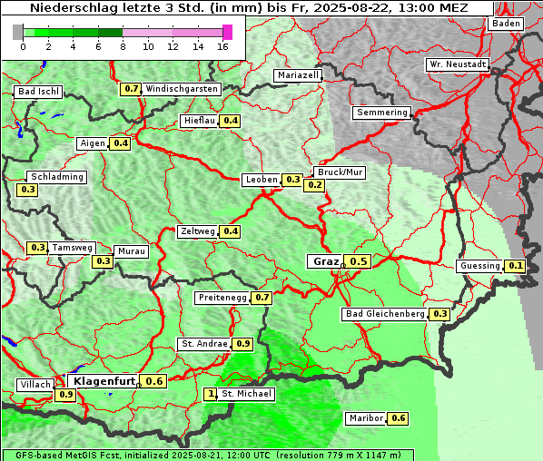 Niederschlag, 22. 8. 2025