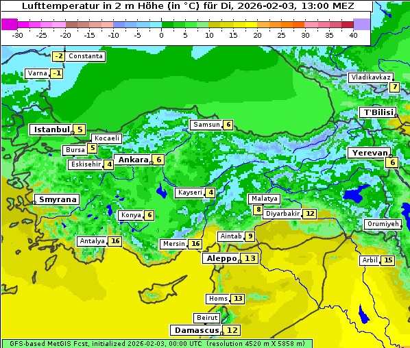Temperatur, 3. 2. 2026