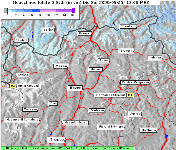 Neuschnee, 25. 5. 2025