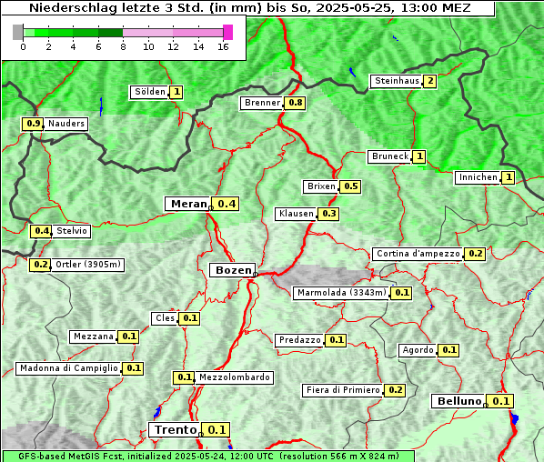 Niederschlag, 25. 5. 2025