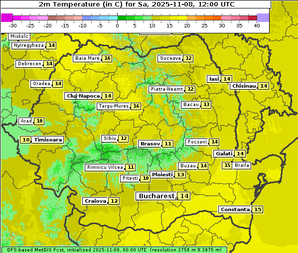 Temperatur, 8. 11. 2025