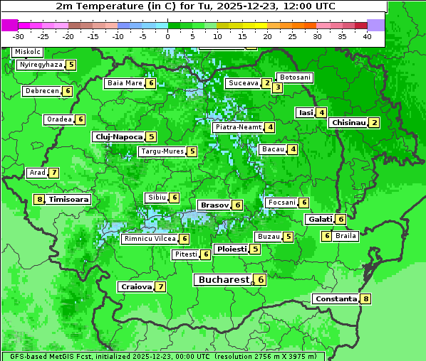 Temperatur, 23. 12. 2025