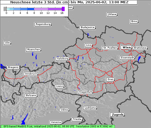 Neuschnee, 2. 6. 2025