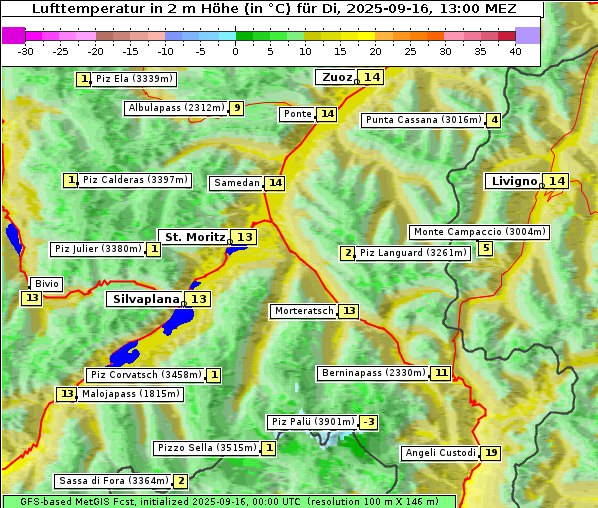 Temperatur, 16. 9. 2025