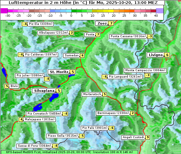 Temperatur, 20. 10. 2025