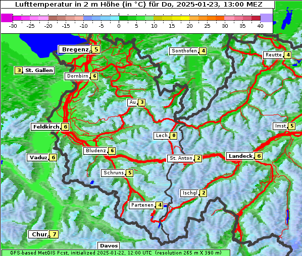 Temperatur, 23. 1. 2025