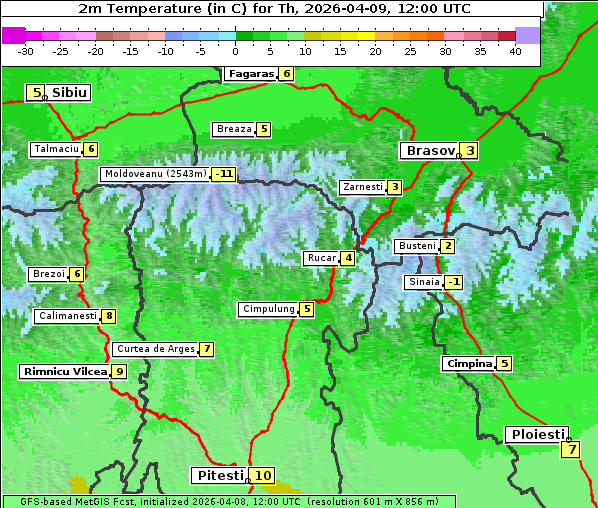 Temperatur, 9. 4. 2026