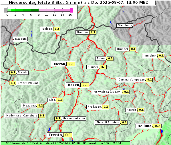 Niederschlag, 7. 8. 2025