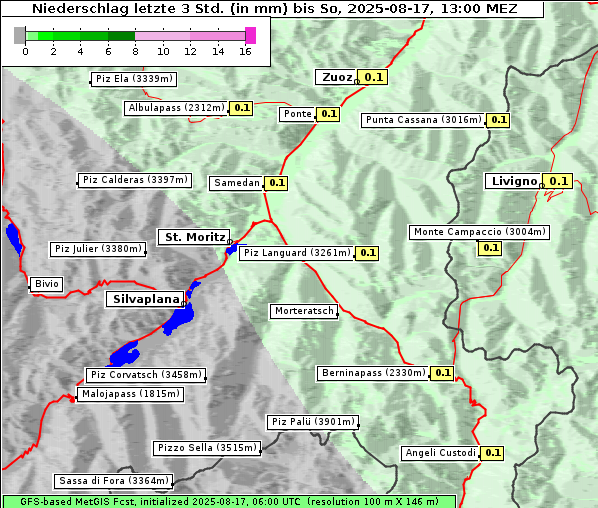 Niederschlag, 17. 8. 2025