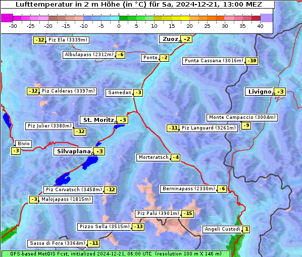 Temperatur, 21. 12. 2024