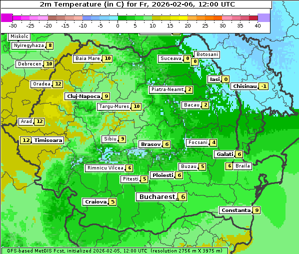 Temperatur, 6. 2. 2026