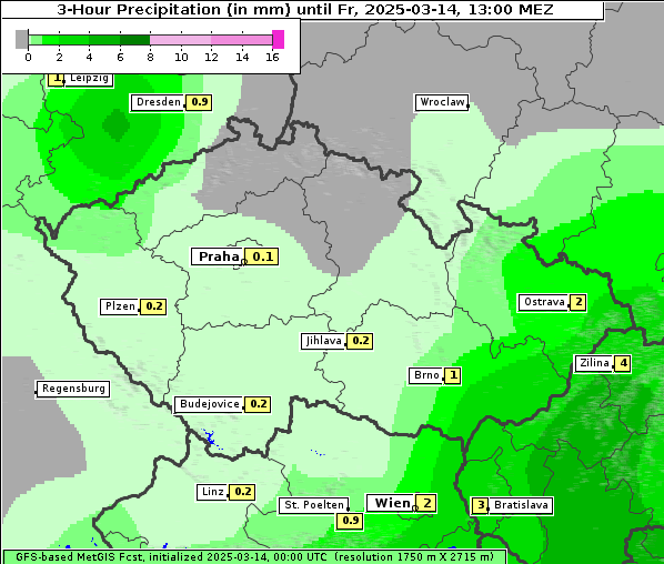 Niederschlag, 14. 3. 2025