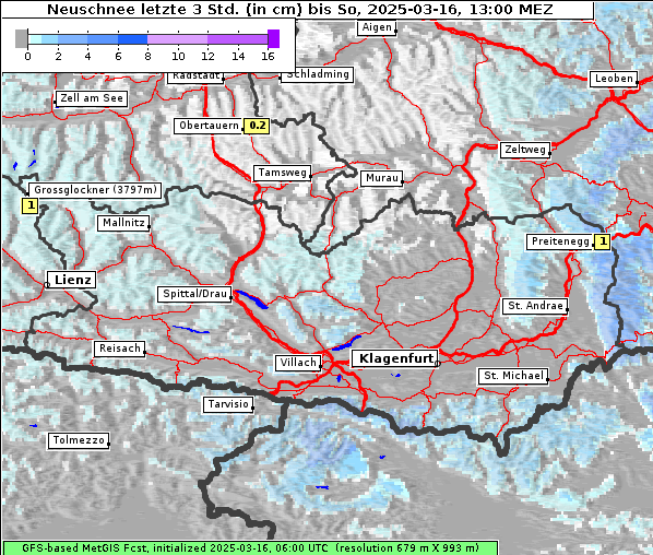 Neuschnee, 16. 3. 2025