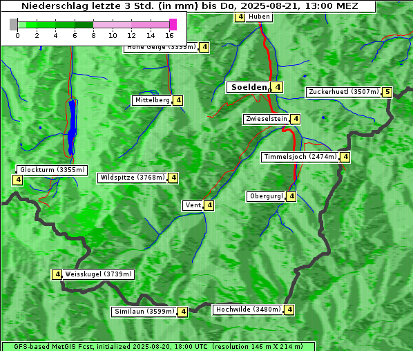 Niederschlag, 21. 8. 2025