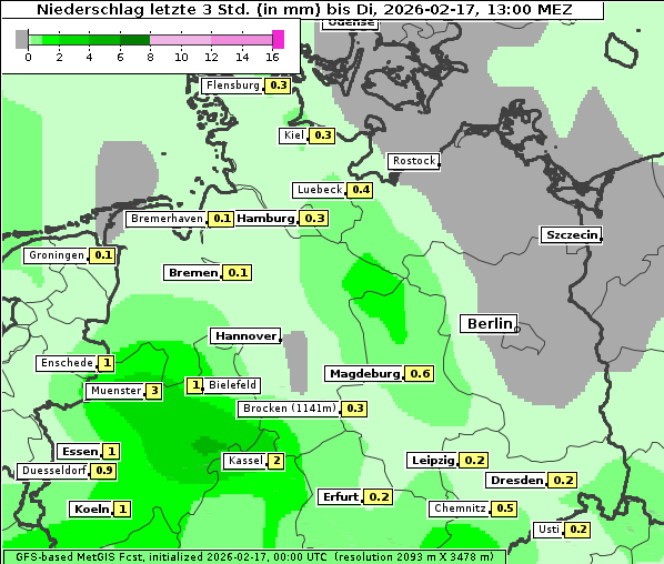 Niederschlag, 17. 2. 2026