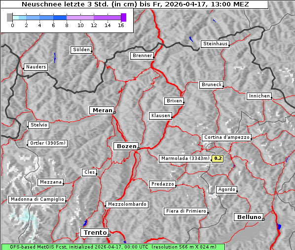 Neuschnee, 17. 4. 2026
