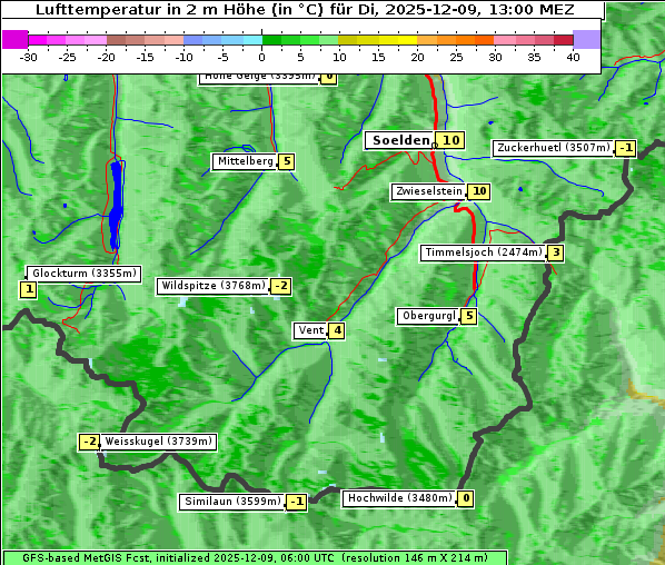 Temperatur, 9. 12. 2025