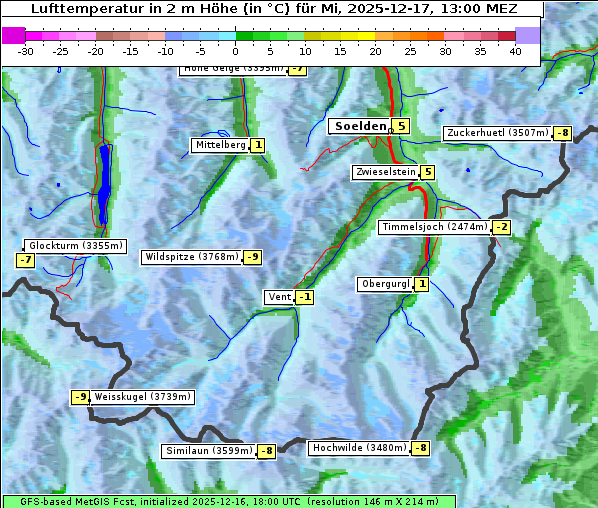Temperatur, 17. 12. 2025