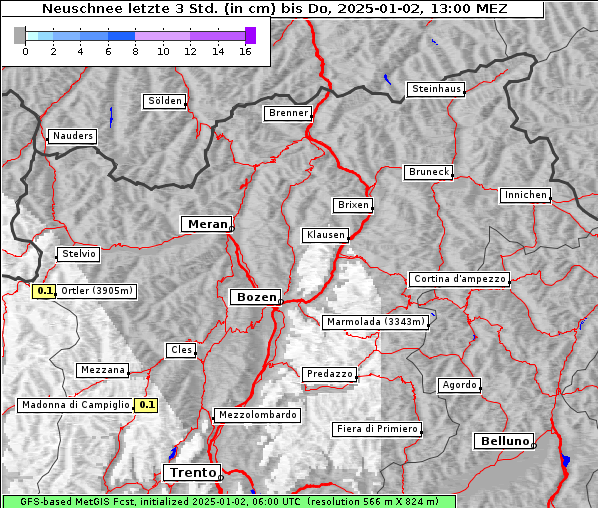 Neuschnee, 2. 1. 2025