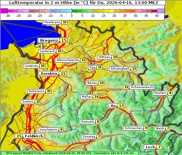 Temperatur, 16. 4. 2026
